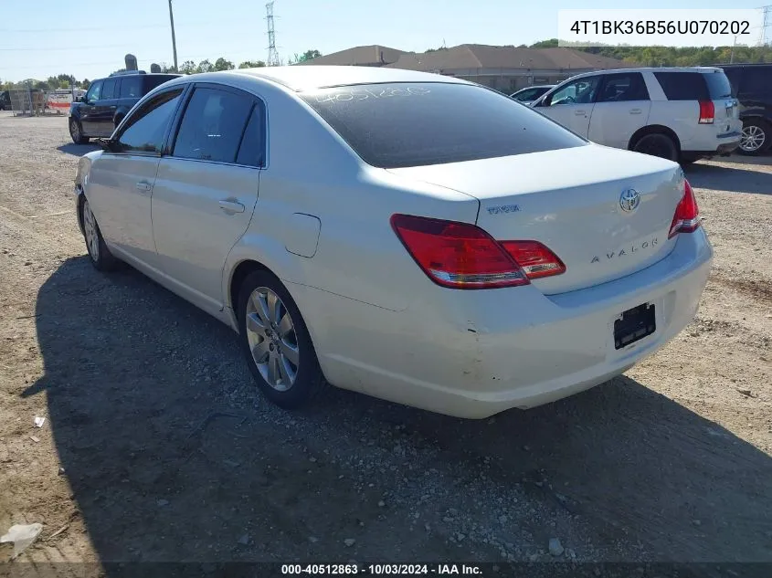 2006 Toyota Avalon Xls VIN: 4T1BK36B56U070202 Lot: 40512863