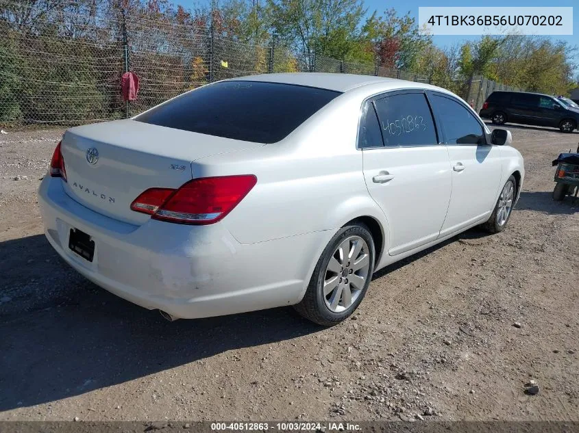 2006 Toyota Avalon Xls VIN: 4T1BK36B56U070202 Lot: 40512863