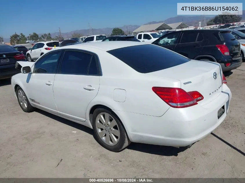 2006 Toyota Avalon Xls VIN: 4T1BK36B86U154062 Lot: 40526696