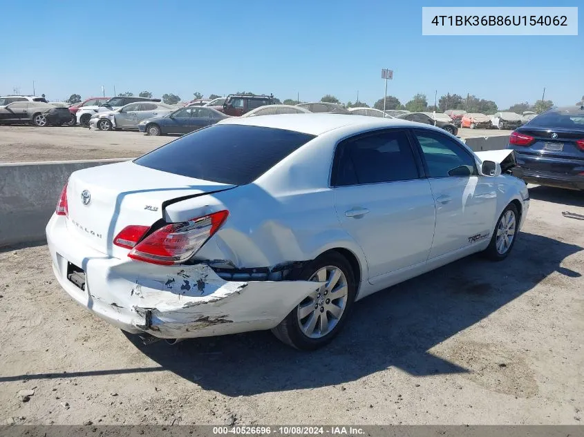 2006 Toyota Avalon Xls VIN: 4T1BK36B86U154062 Lot: 40526696