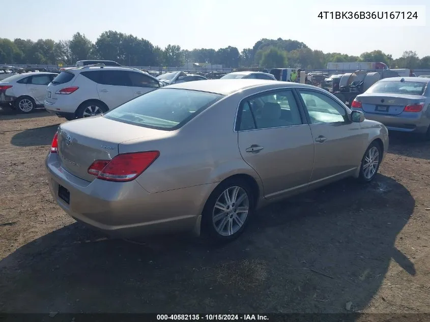 2006 Toyota Avalon Limited VIN: 4T1BK36B36U167124 Lot: 40582135