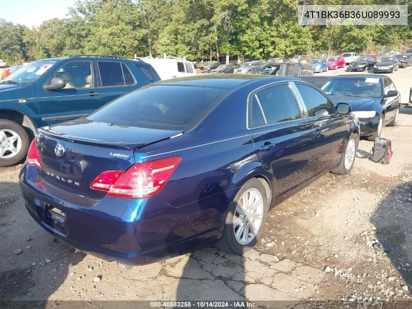 2006 Toyota Avalon Limited VIN: 4T1BK36B36U089993 Lot: 40583258