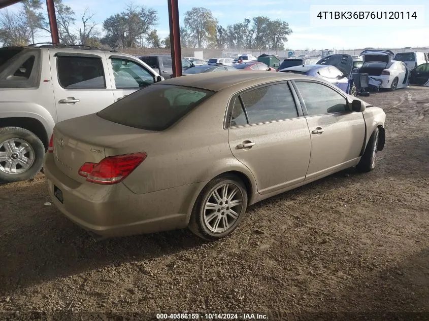 2006 Toyota Avalon Limited VIN: 4T1BK36B76U120114 Lot: 40586159