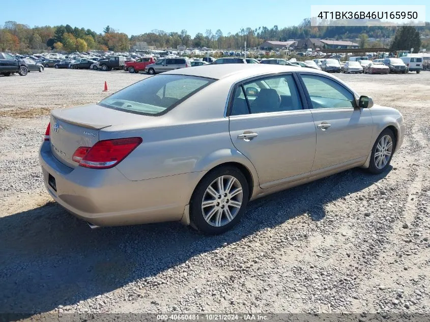 2006 Toyota Avalon Limited VIN: 4T1BK36B46U165950 Lot: 40660481