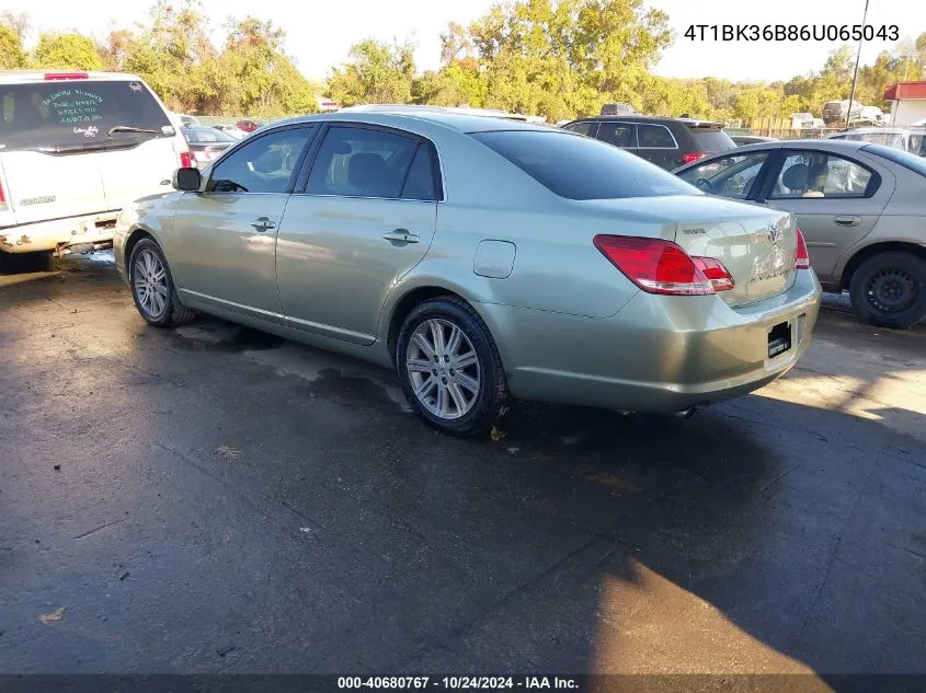 2006 Toyota Avalon Xl/Xls/Touring/Limited VIN: 4T1BK36B86U065043 Lot: 40680767