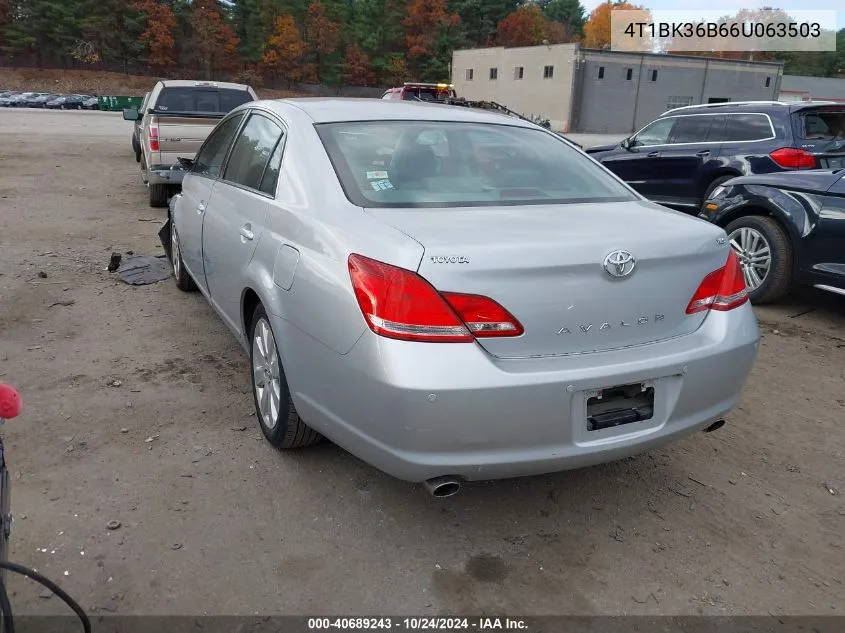 2006 Toyota Avalon Xls VIN: 4T1BK36B66U063503 Lot: 40689243