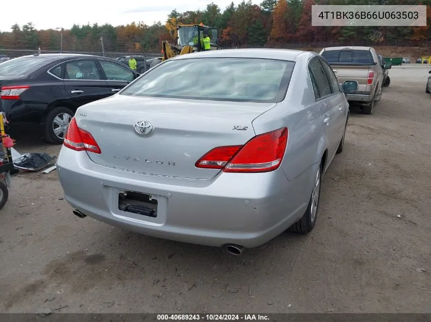 2006 Toyota Avalon Xls VIN: 4T1BK36B66U063503 Lot: 40689243