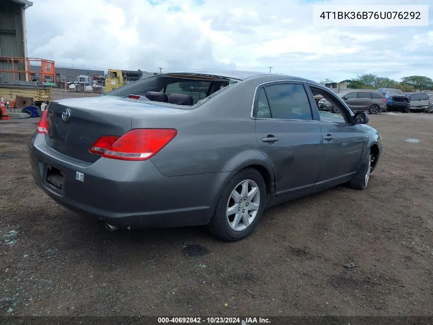 2006 Toyota Avalon Xl VIN: 4T1BK36B76U076292 Lot: 40692842