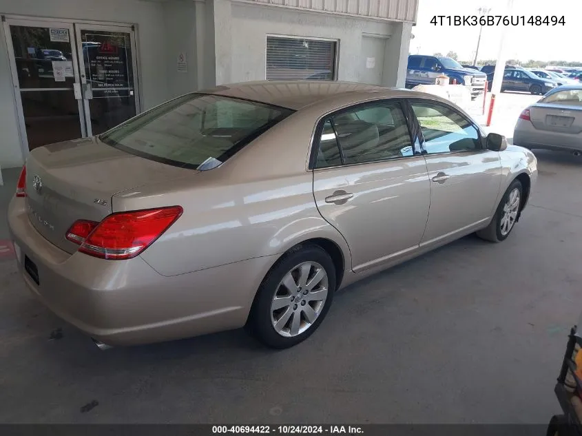 2006 Toyota Avalon Xls VIN: 4T1BK36B76U148494 Lot: 40694422