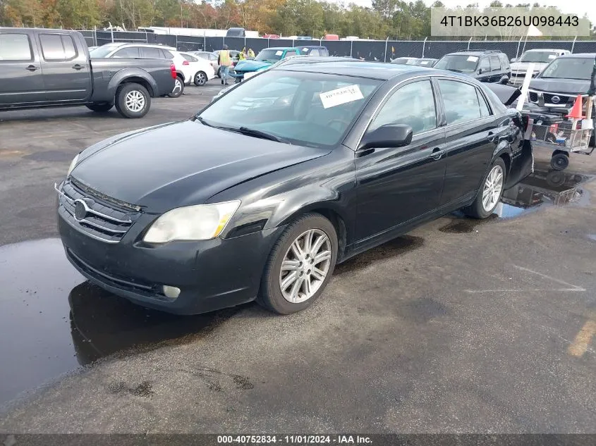 2006 Toyota Avalon Limited VIN: 4T1BK36B26U098443 Lot: 40752834