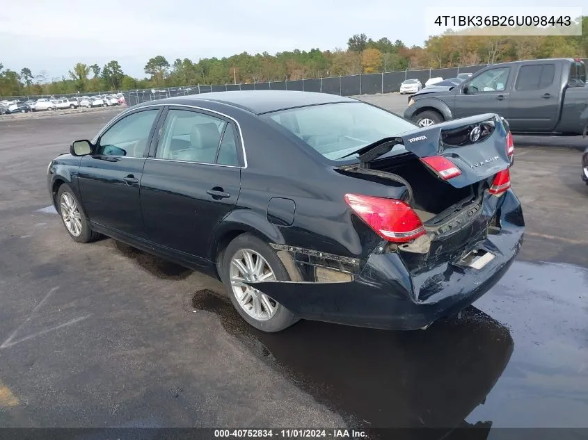 2006 Toyota Avalon Limited VIN: 4T1BK36B26U098443 Lot: 40752834