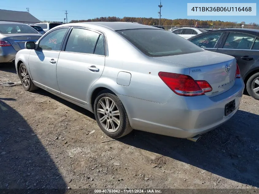 2006 Toyota Avalon Limited VIN: 4T1BK36B06U116468 Lot: 40753042