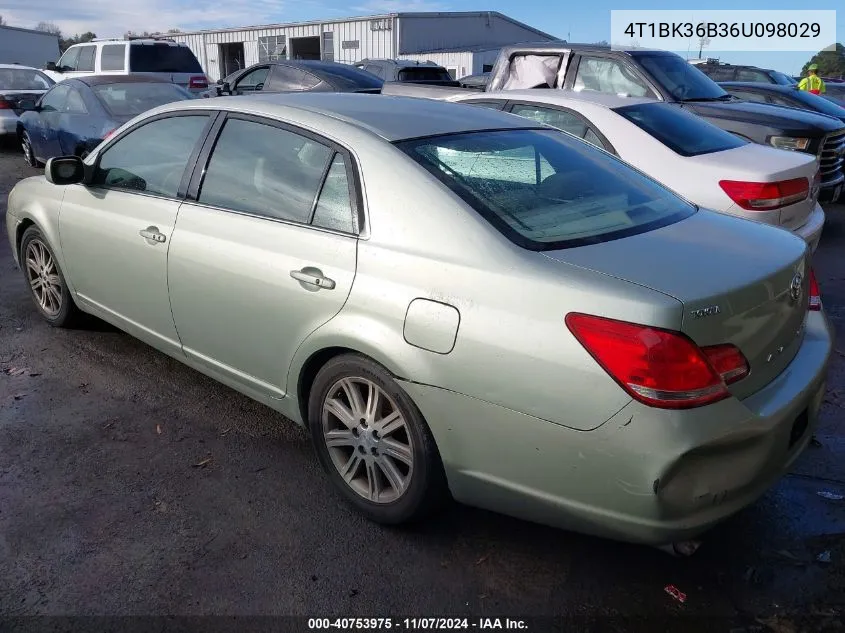 2006 Toyota Avalon Limited VIN: 4T1BK36B36U098029 Lot: 40753975