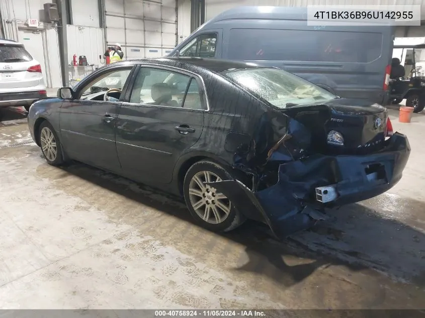 2006 Toyota Avalon Limited VIN: 4T1BK36B96U142955 Lot: 40758924