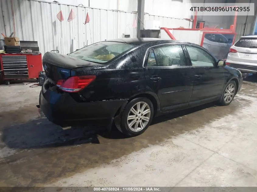 2006 Toyota Avalon Limited VIN: 4T1BK36B96U142955 Lot: 40758924