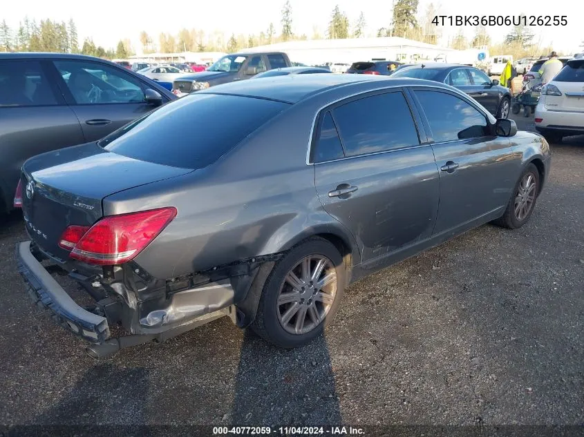 2006 Toyota Avalon Limited VIN: 4T1BK36B06U126255 Lot: 40772059