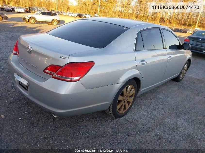 2006 Toyota Avalon Xls VIN: 4T1BK36B66U074470 Lot: 40792249