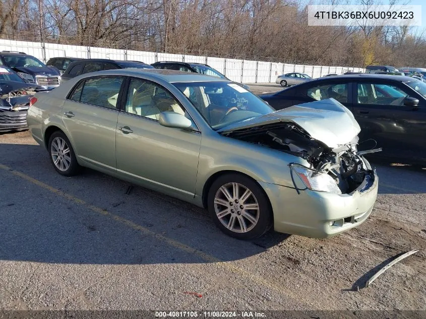 2006 Toyota Avalon Limited VIN: 4T1BK36BX6U092423 Lot: 40817105