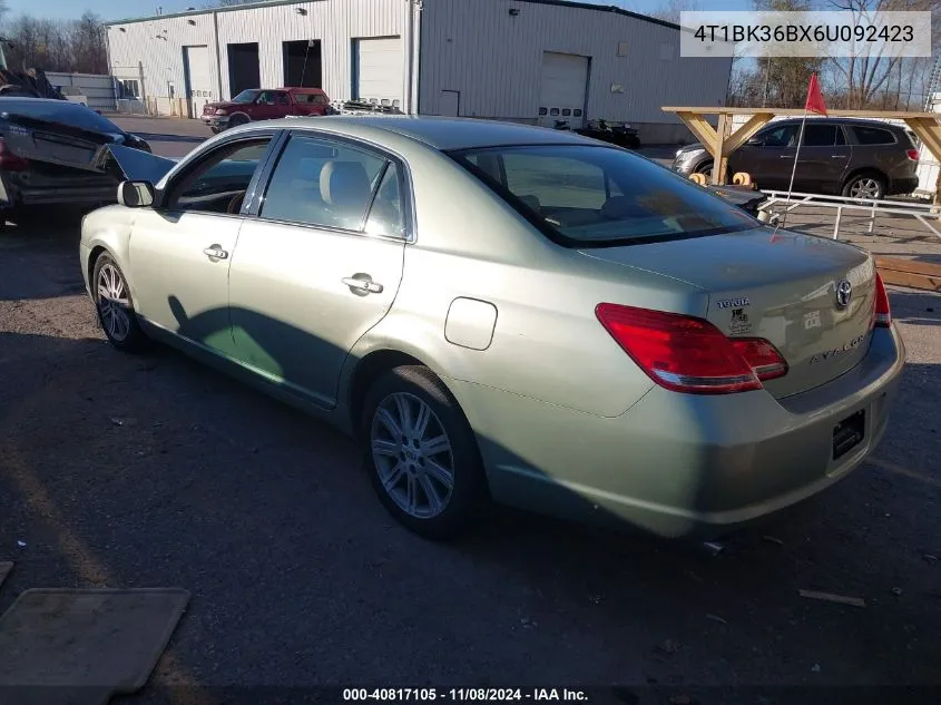 2006 Toyota Avalon Limited VIN: 4T1BK36BX6U092423 Lot: 40817105