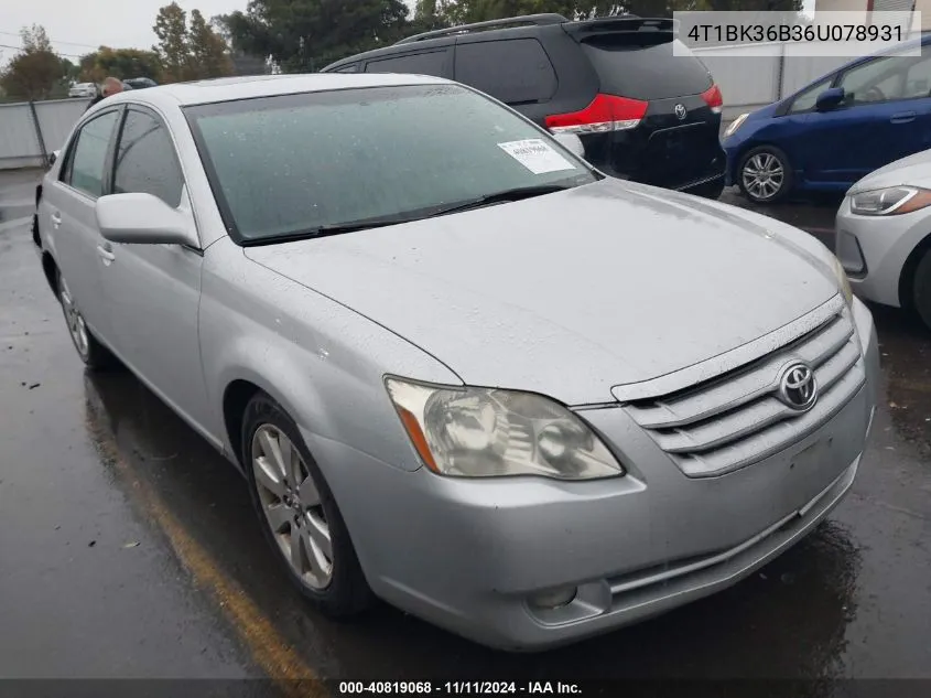 2006 Toyota Avalon Xls VIN: 4T1BK36B36U078931 Lot: 40819068