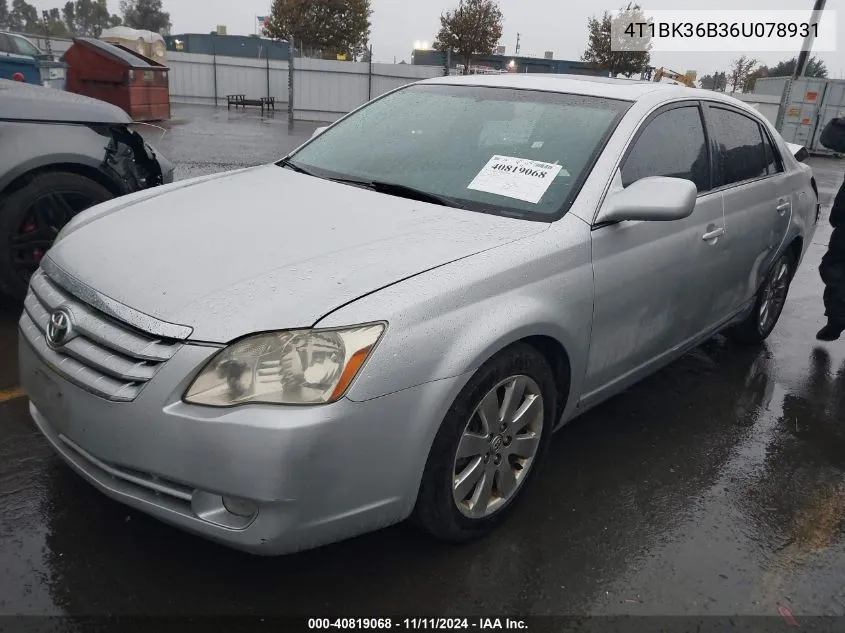 2006 Toyota Avalon Xls VIN: 4T1BK36B36U078931 Lot: 40819068