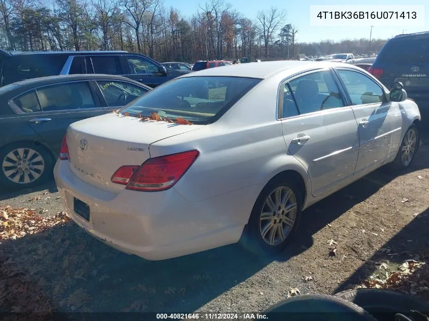 4T1BK36B16U071413 2006 Toyota Avalon Limited