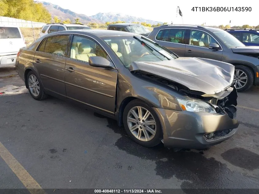 2006 Toyota Avalon Limited VIN: 4T1BK36B06U143590 Lot: 40848112