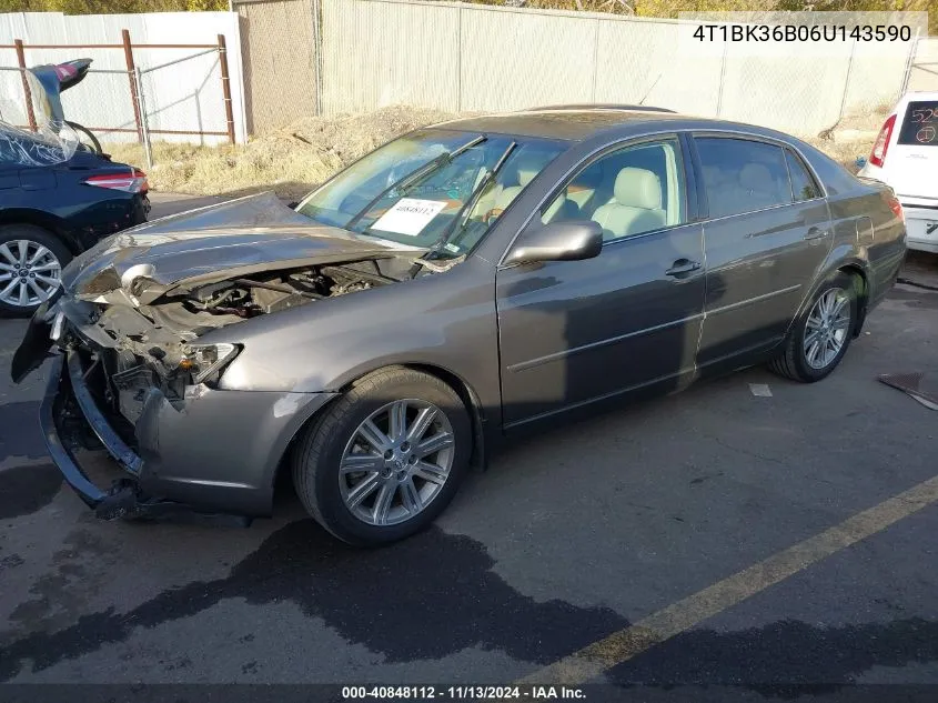 2006 Toyota Avalon Limited VIN: 4T1BK36B06U143590 Lot: 40848112