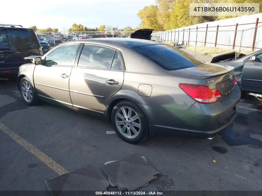 2006 Toyota Avalon Limited VIN: 4T1BK36B06U143590 Lot: 40848112