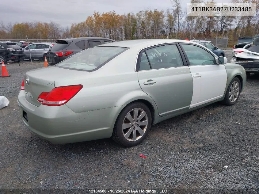 2007 Toyota Avalon Xl/Xls/Touring/Limited VIN: 4T1BK36B27U233485 Lot: 12134588