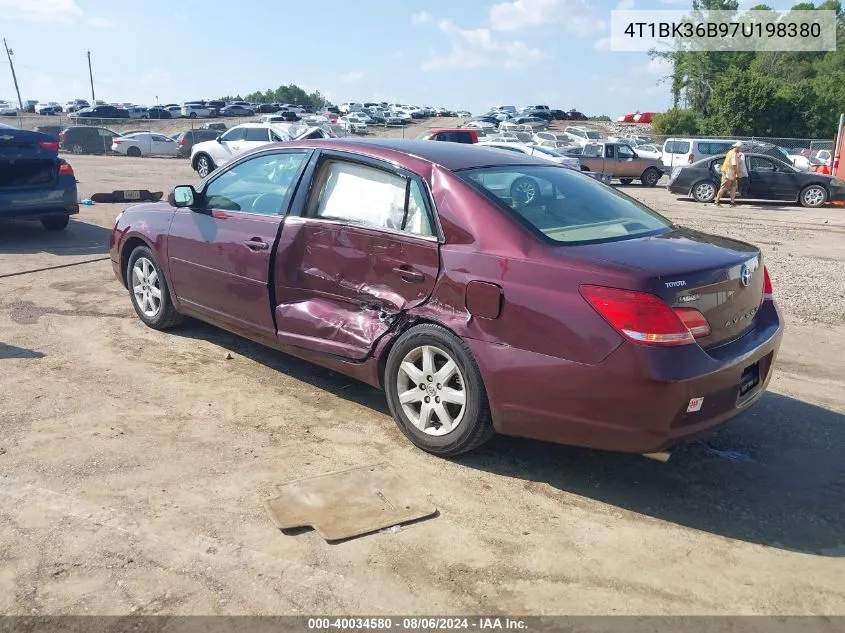 2007 Toyota Avalon Xl VIN: 4T1BK36B97U198380 Lot: 40034580