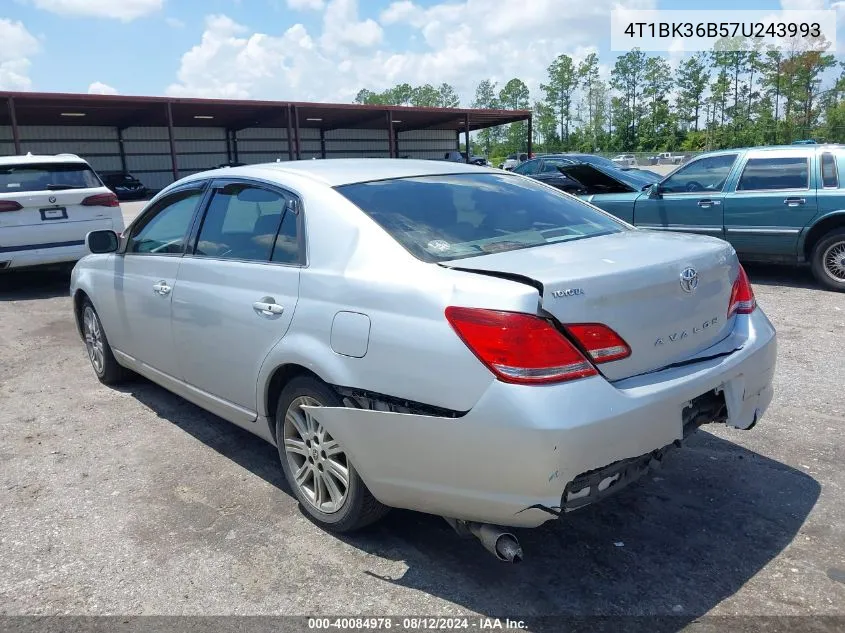 2007 Toyota Avalon Limited VIN: 4T1BK36B57U243993 Lot: 40084978