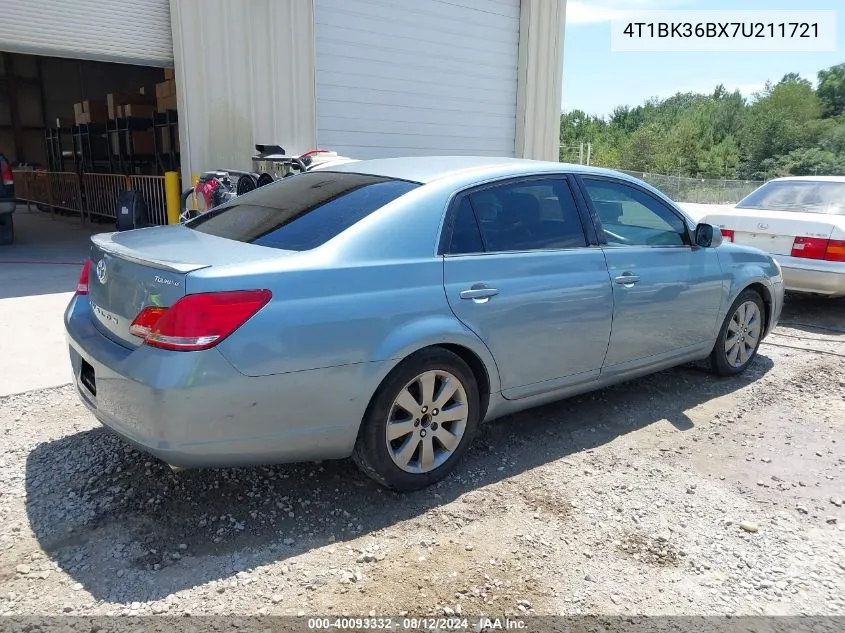 2007 Toyota Avalon Touring VIN: 4T1BK36BX7U211721 Lot: 40093332