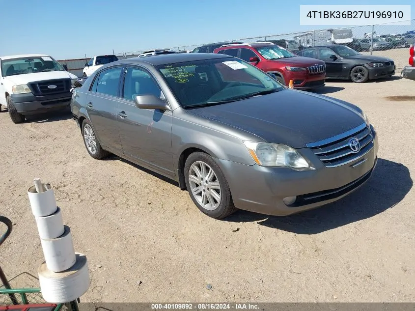 2007 Toyota Avalon Limited VIN: 4T1BK36B27U196910 Lot: 40109892