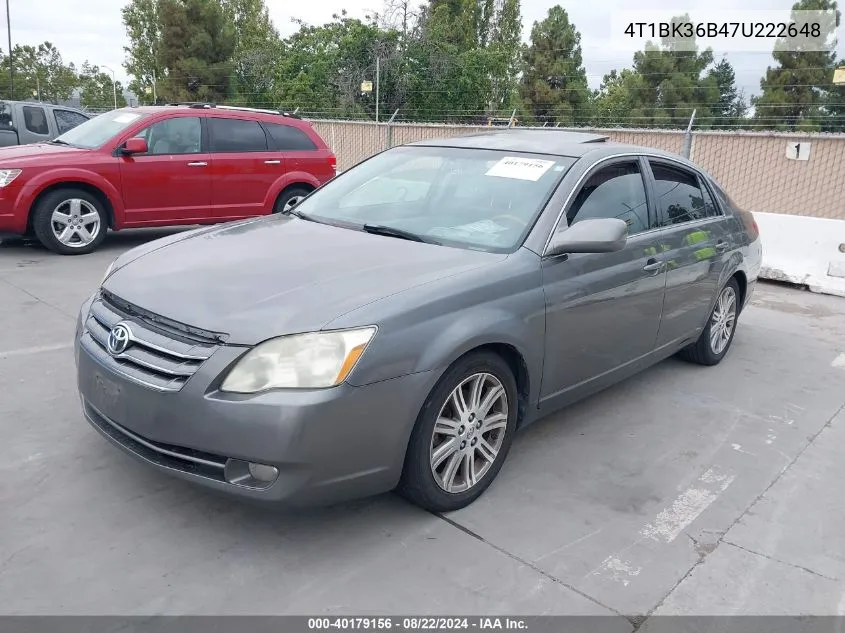 2007 Toyota Avalon Limited VIN: 4T1BK36B47U222648 Lot: 40179156