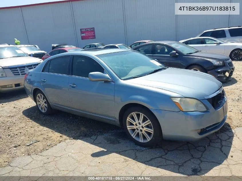 2007 Toyota Avalon Limited VIN: 4T1BK36B97U183815 Lot: 40181715