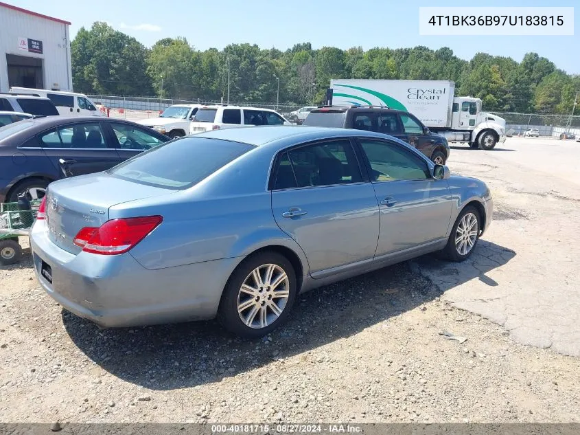 4T1BK36B97U183815 2007 Toyota Avalon Limited