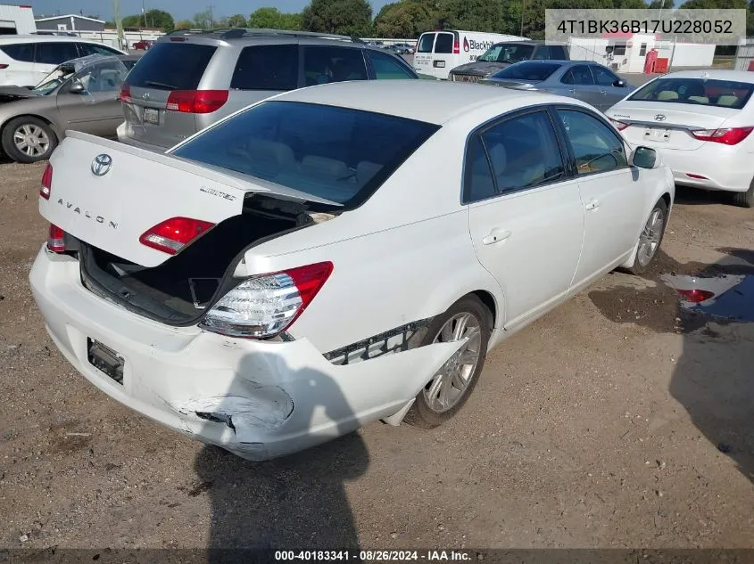 2007 Toyota Avalon Limited VIN: 4T1BK36B17U228052 Lot: 40183341