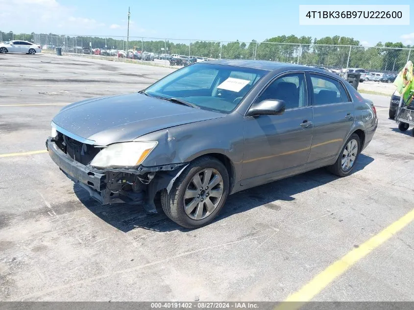 2007 Toyota Avalon Xls VIN: 4T1BK36B97U222600 Lot: 40191402