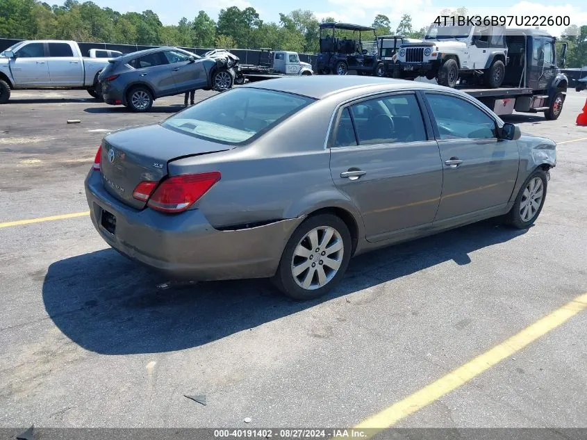 2007 Toyota Avalon Xls VIN: 4T1BK36B97U222600 Lot: 40191402