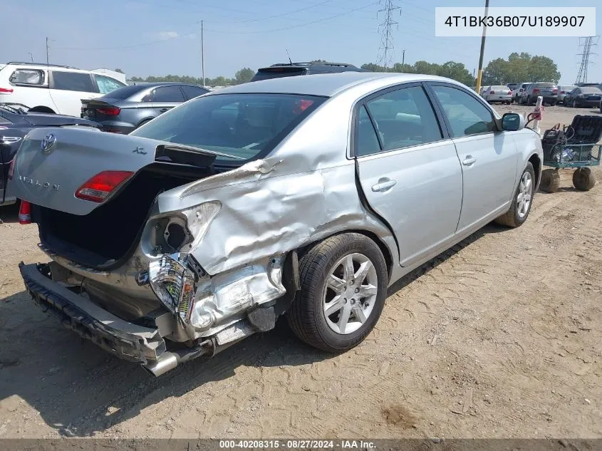 2007 Toyota Avalon Xl VIN: 4T1BK36B07U189907 Lot: 40208315