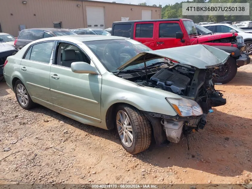 2007 Toyota Avalon Limited VIN: 4T1BK36B07U250138 Lot: 40219170