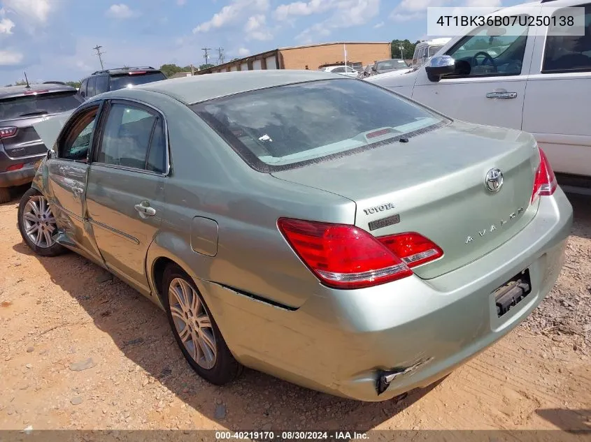 4T1BK36B07U250138 2007 Toyota Avalon Limited