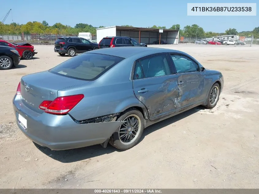 4T1BK36B87U233538 2007 Toyota Avalon Xls