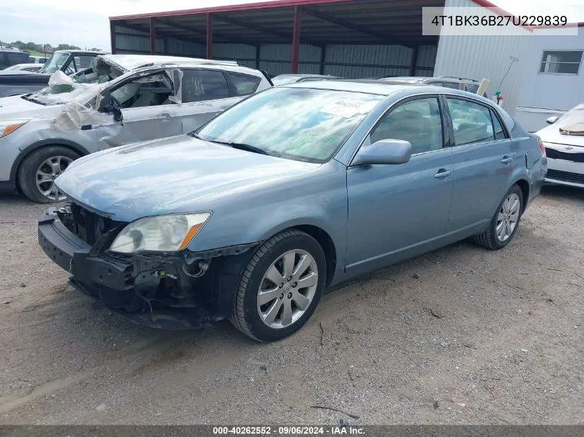 2007 Toyota Avalon Xls VIN: 4T1BK36B27U229839 Lot: 40262552