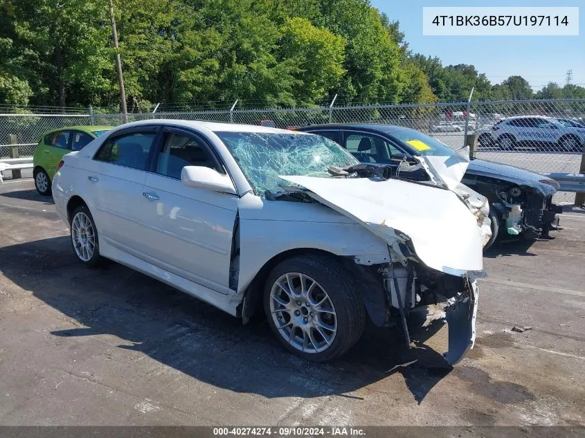 2007 Toyota Avalon Limited VIN: 4T1BK36B57U197114 Lot: 40274274