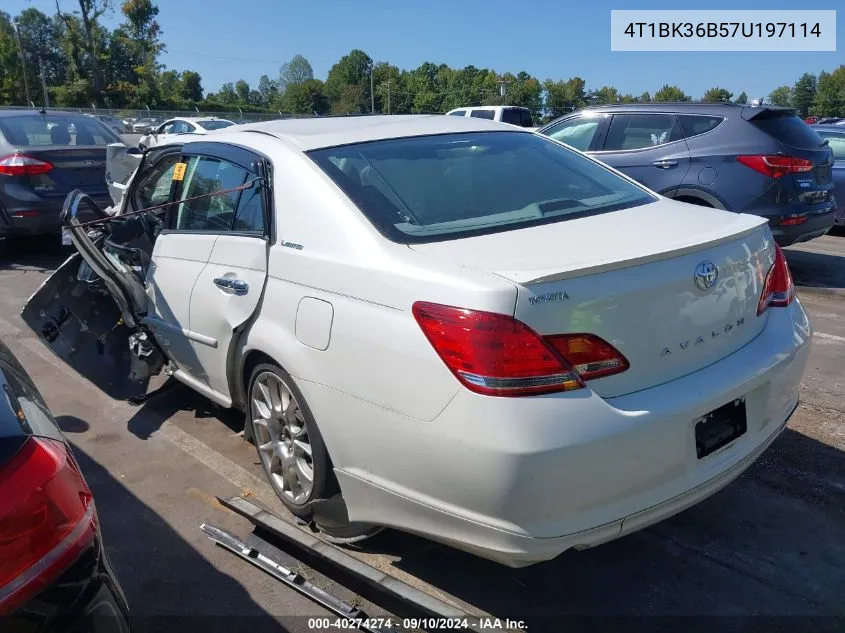 2007 Toyota Avalon Limited VIN: 4T1BK36B57U197114 Lot: 40274274