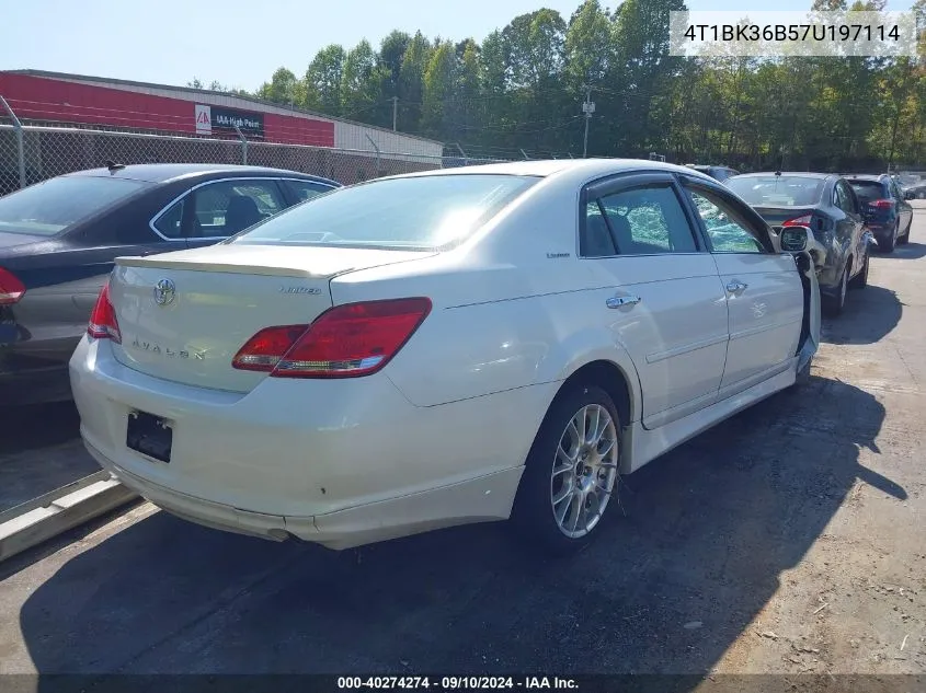 4T1BK36B57U197114 2007 Toyota Avalon Limited