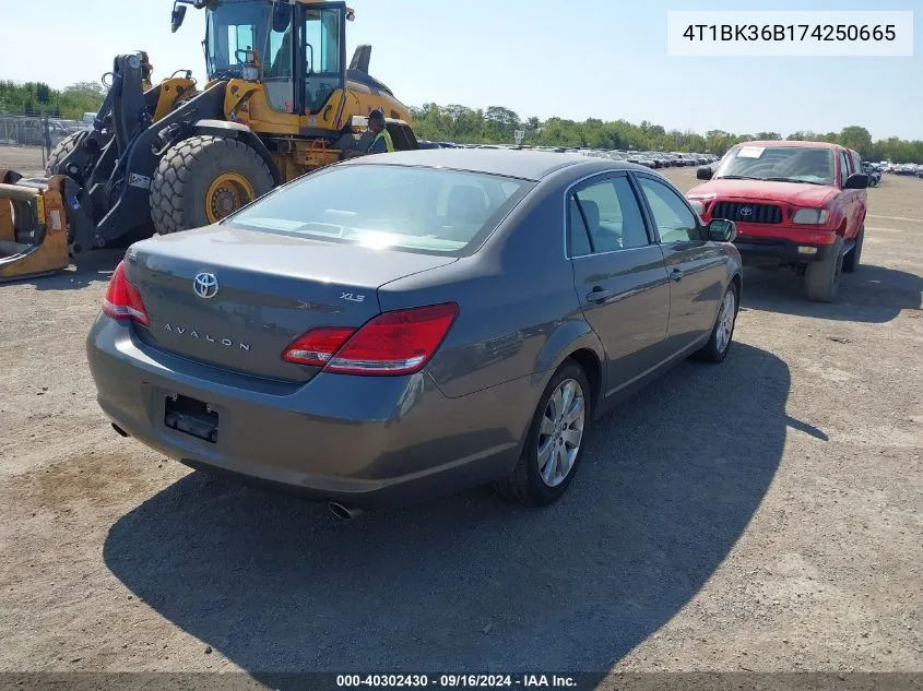 2007 Toyota Avalon Xl/Xls/Touring/Limited VIN: 4T1BK36B174250665 Lot: 40302430