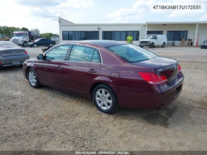 2007 Toyota Avalon Xl VIN: 4T1BK36B17U172551 Lot: 40302445